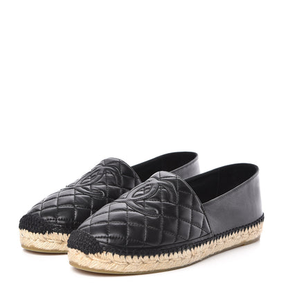 Chanel Lambskin Quilted CC Espadrilles 41 Black 3 of 11