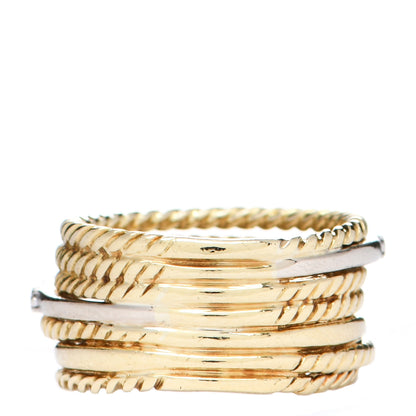 David Yurman 18K Yellow Gold Diamond 11mm Wide Crossover Ring 51 5.75 3 of 4