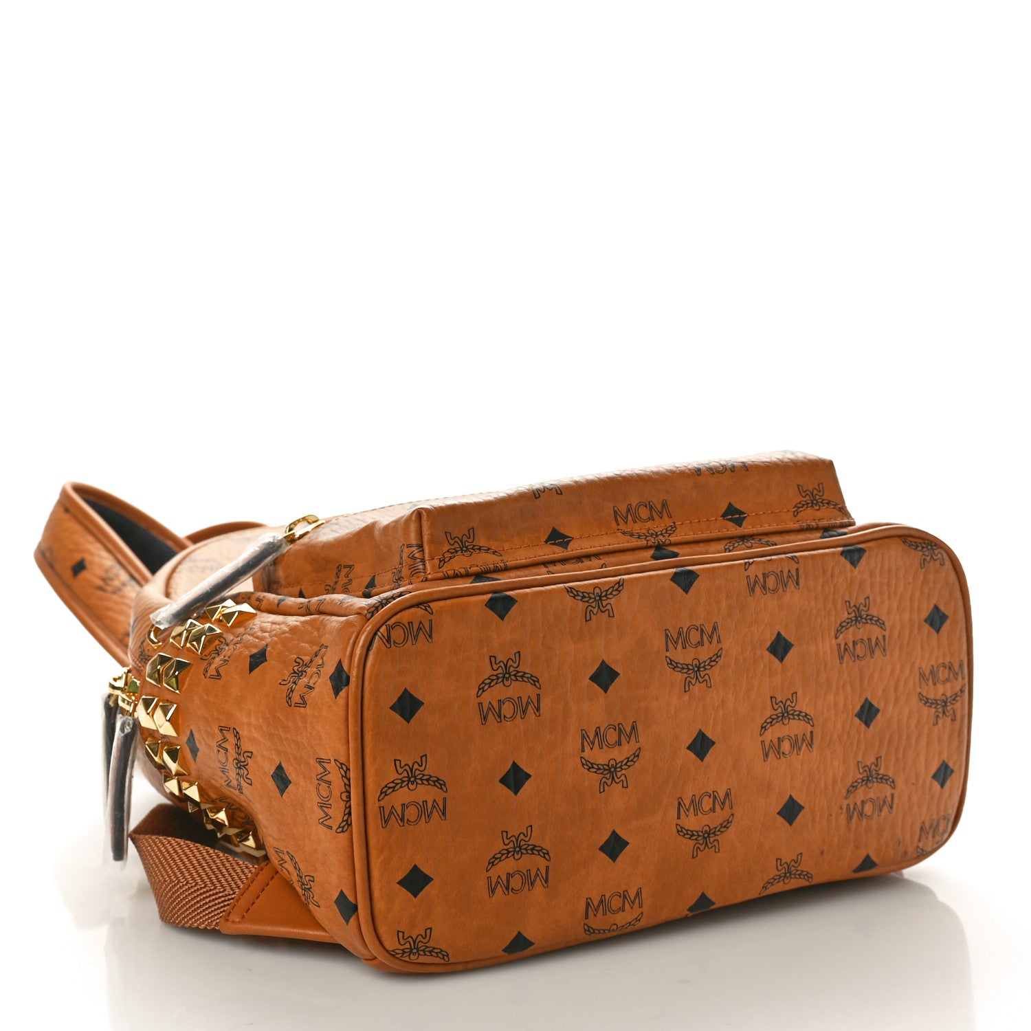 MCM Visetos Small Side Stud Stark Backpack Cognac 4 of 10