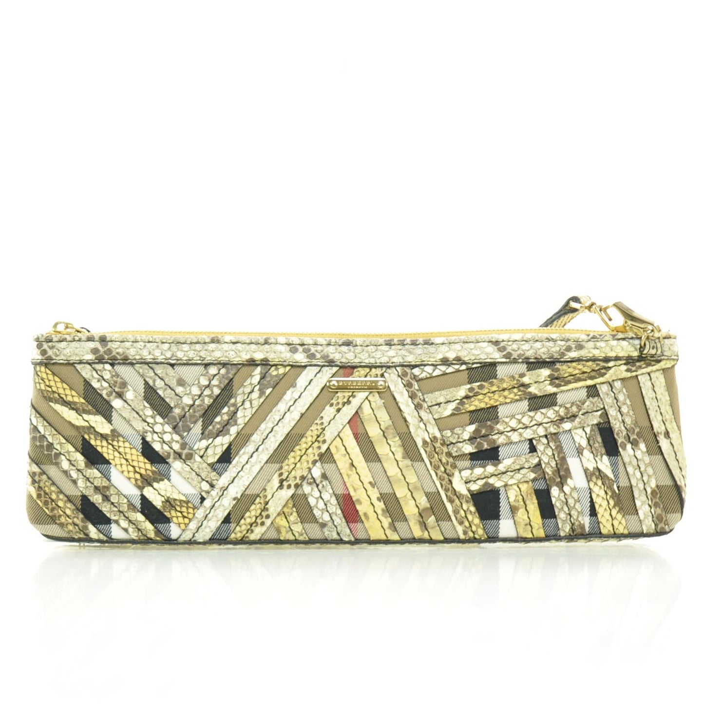 Python House Check Stitched Bridle Clutch Bag