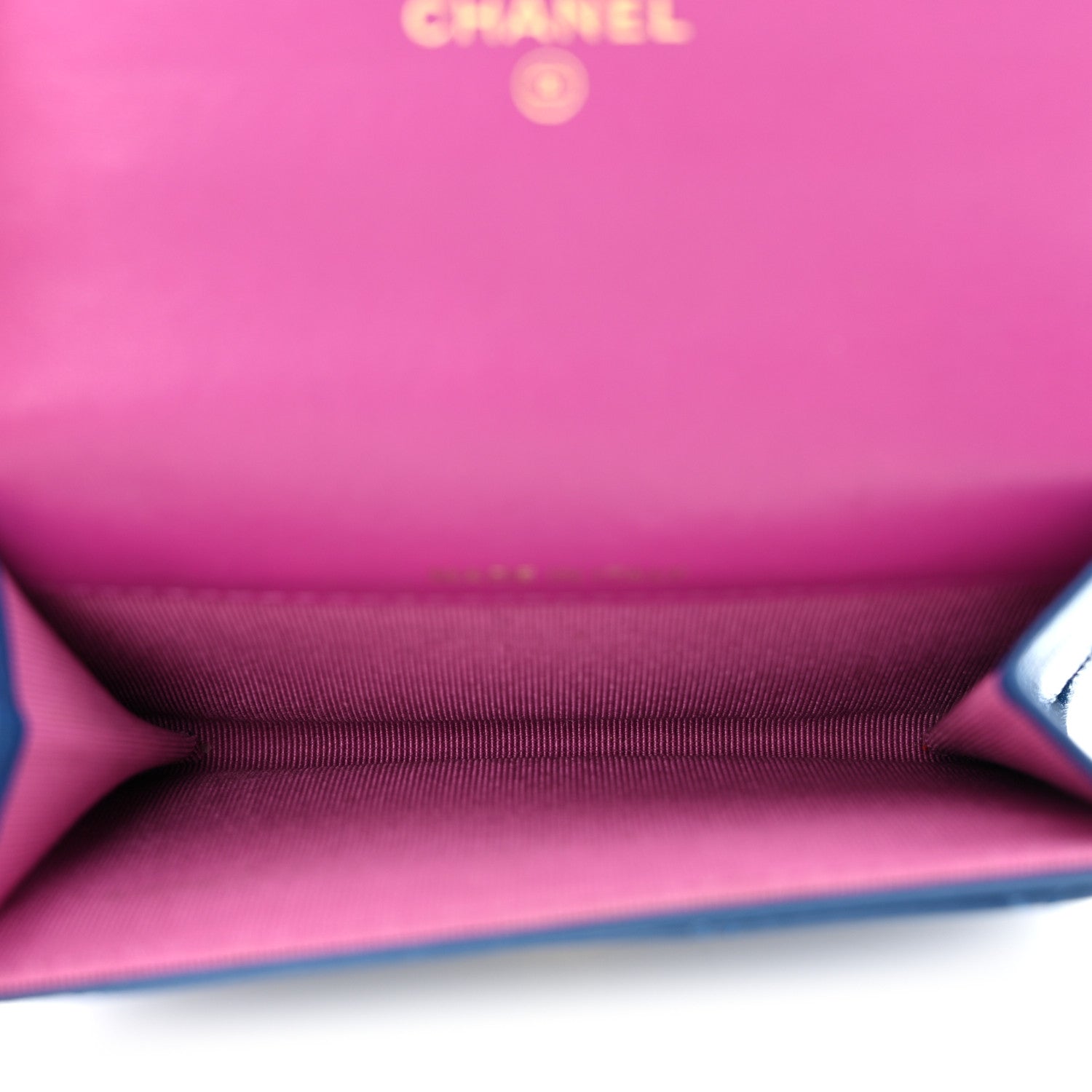 Chanel Lambskin Quilted Flap Card Holder Wallet Blue Pink 5 of 13