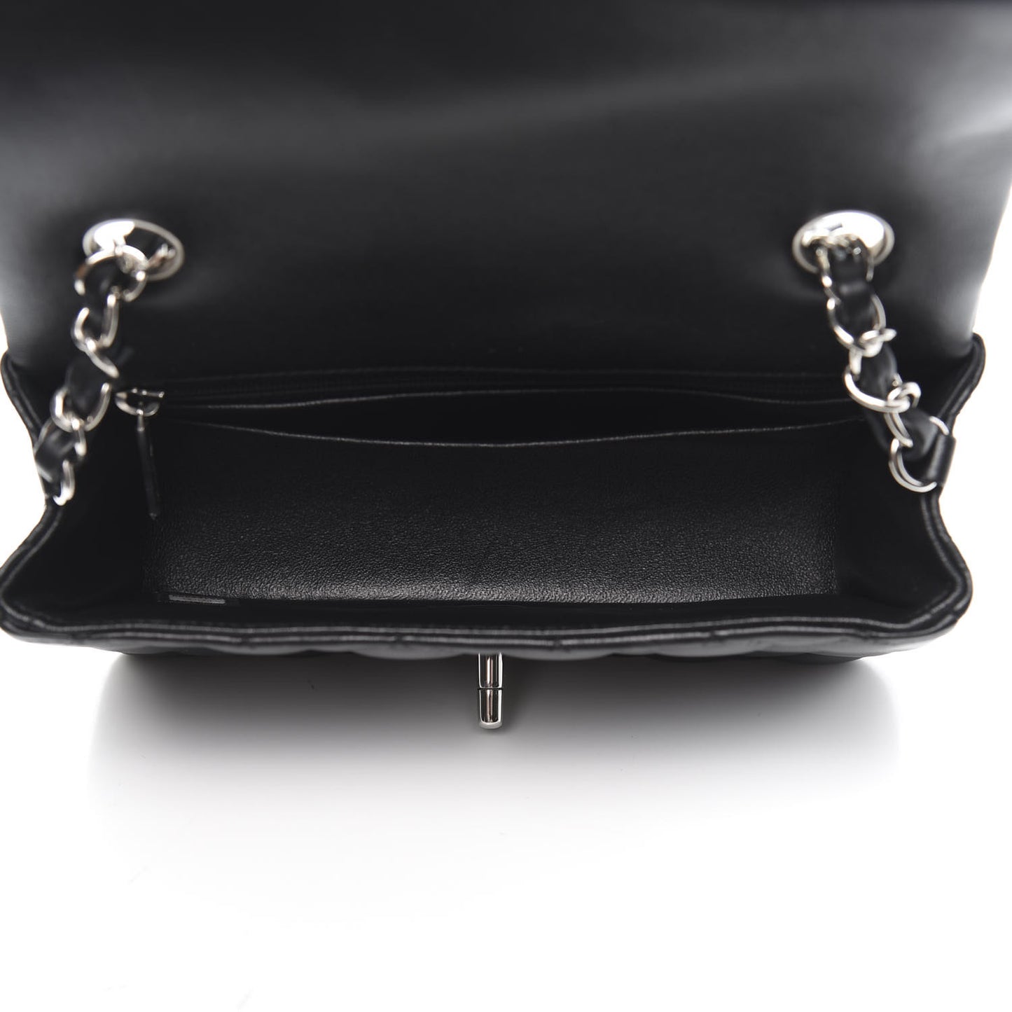 Lambskin Quilted Mini Rectangular Flap Black