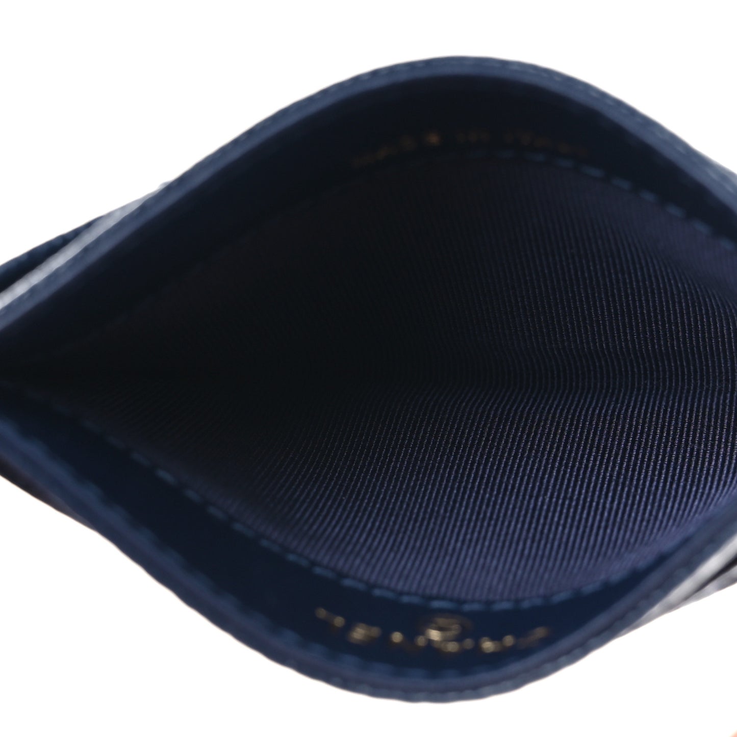 Caviar Quilted Card Holder Navy