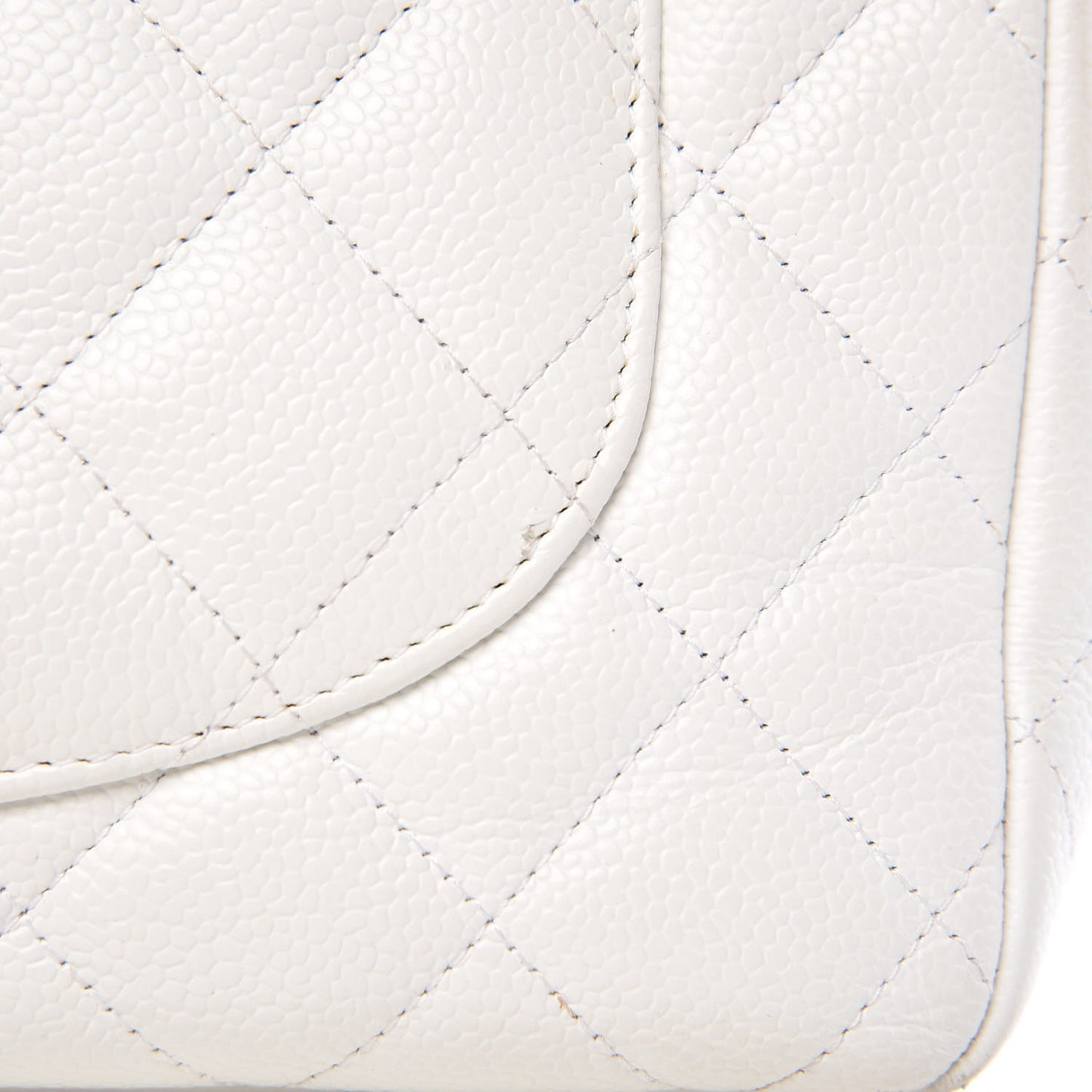 Caviar Quilted Jumbo Single Flap White