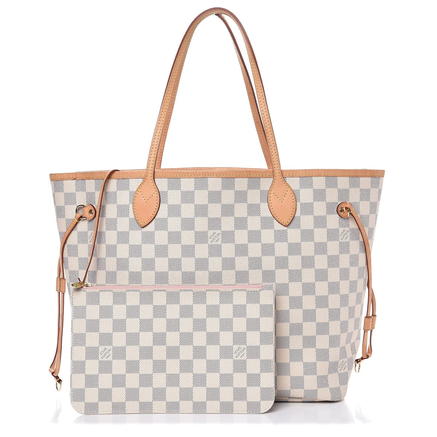 Damier Azur Neo Neverfull MM Rose Ballerine