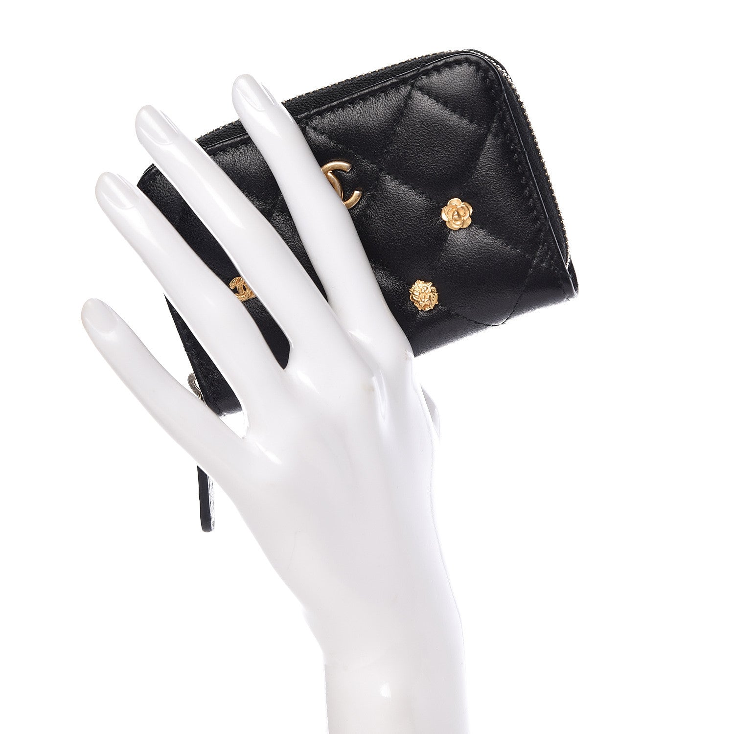 Chanel Lambskin Lucky Charms Zip Coin Purse Black 2 of 8