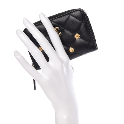 Chanel Lambskin Lucky Charms Zip Coin Purse Black 2 of 8