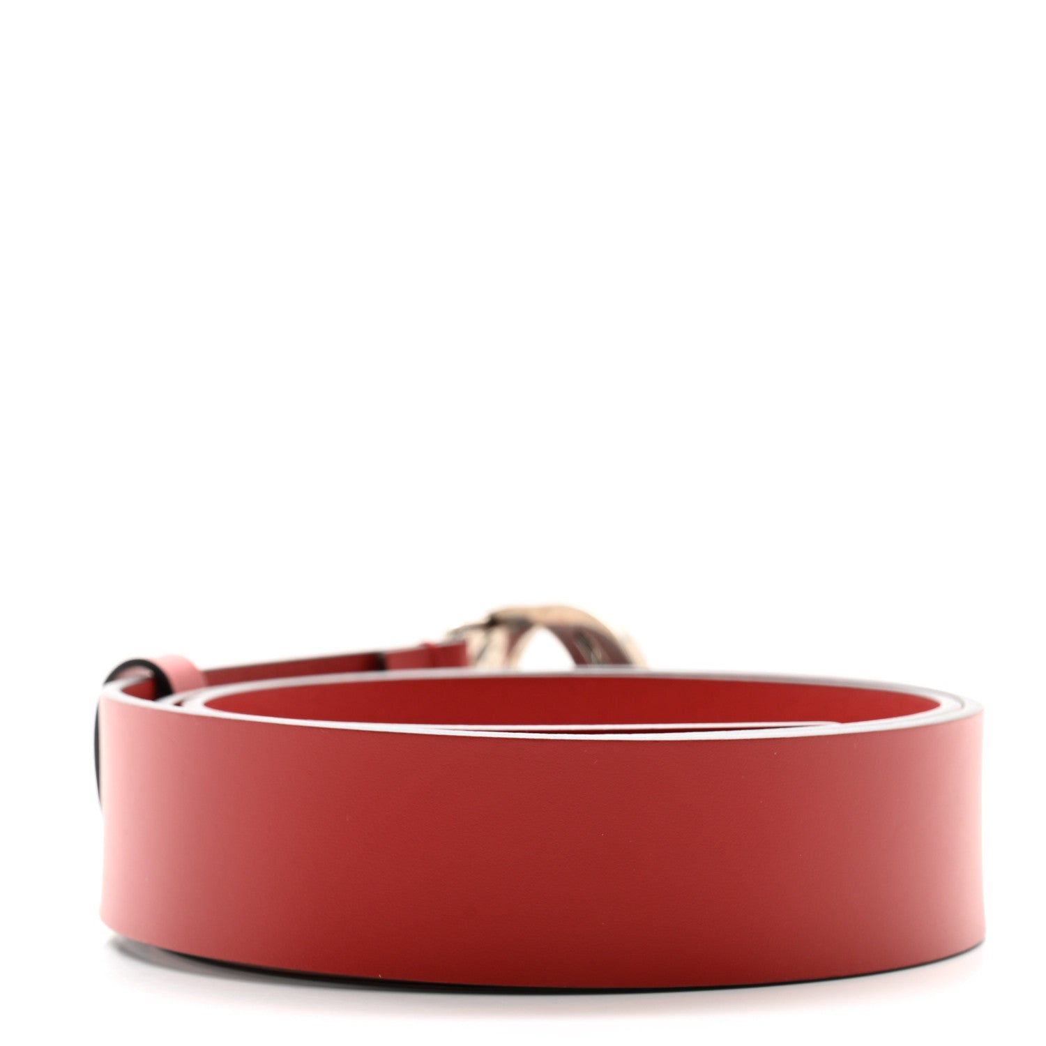 Gucci Selleria Calfskin Nickel Interlocking G 37mm Belt 95 38 Rosso 2 of 8