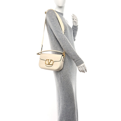 Valentino Garavani Pebbled Calfskin Vlogo Small Top Handle Shoulder Bag Ivory 2 of 9