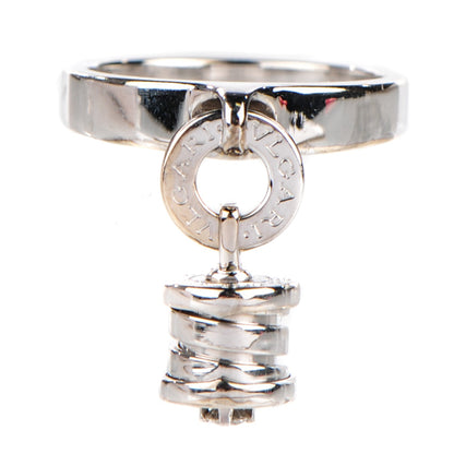 Bulgari 18K White Gold Diamond B.Zero1 Charm Ring 54 6.75 1 of 7