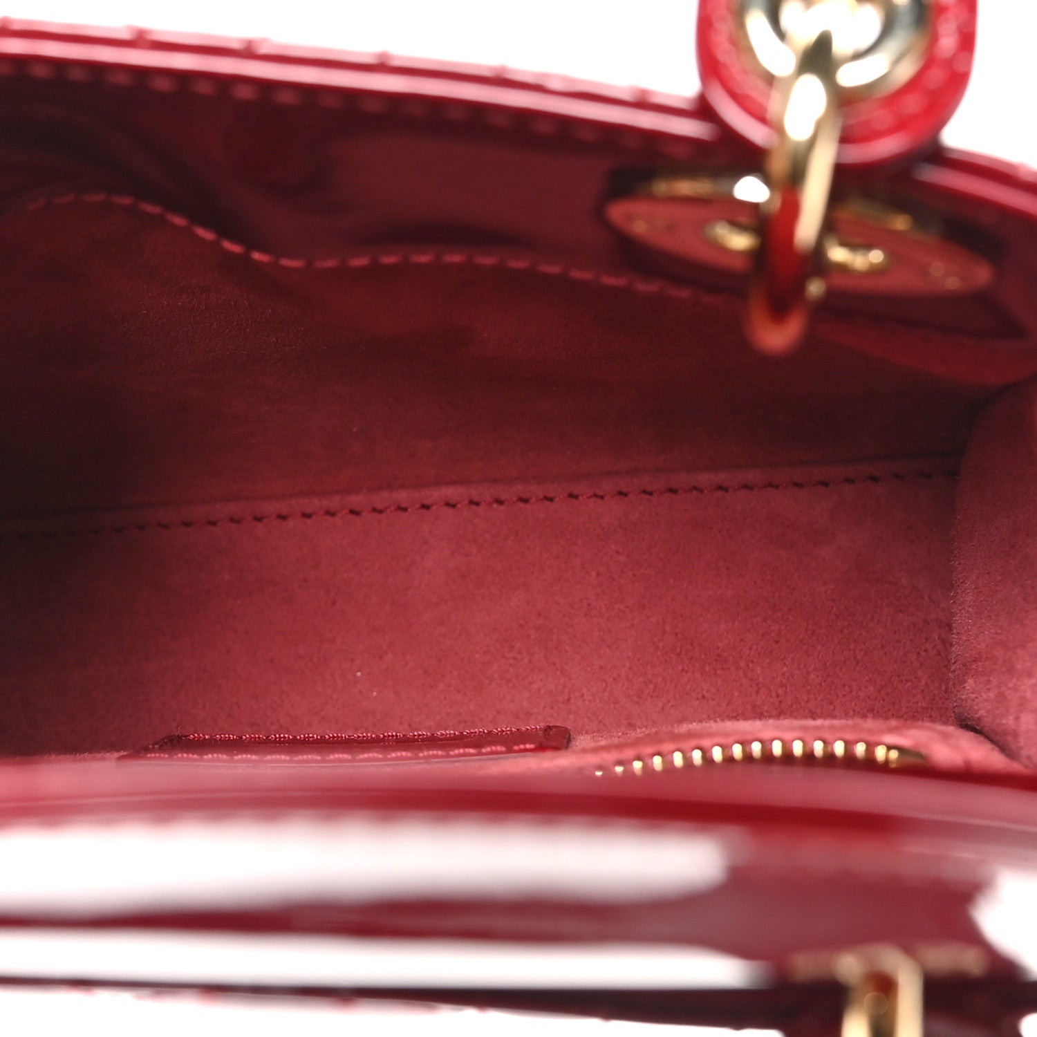 Christian Dior Patent Cannage Mini Lady Dior Red 5 of 10