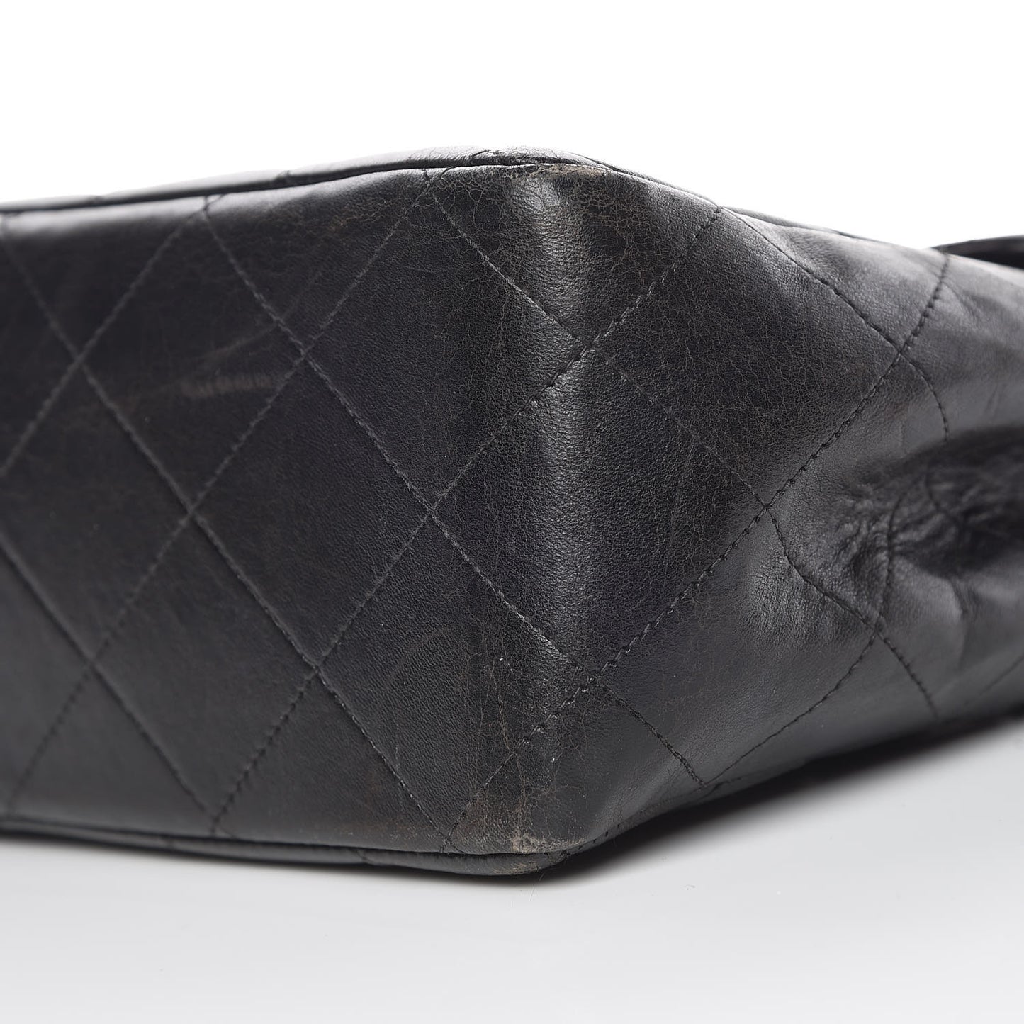 Lambskin Quilted Jumbo Single Flap Black