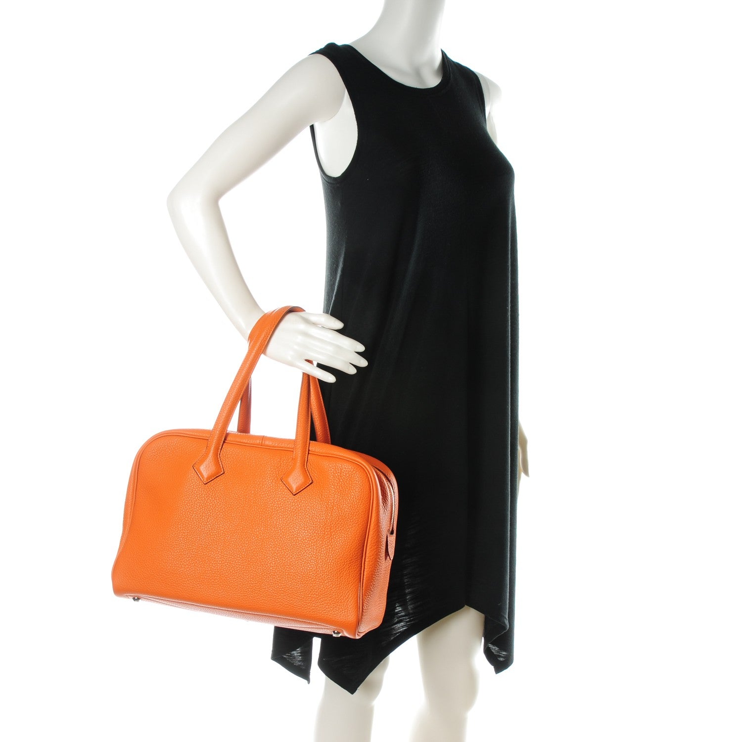 Hermes Taurillon Clemence Victoria II 35 Orange 2 of 9