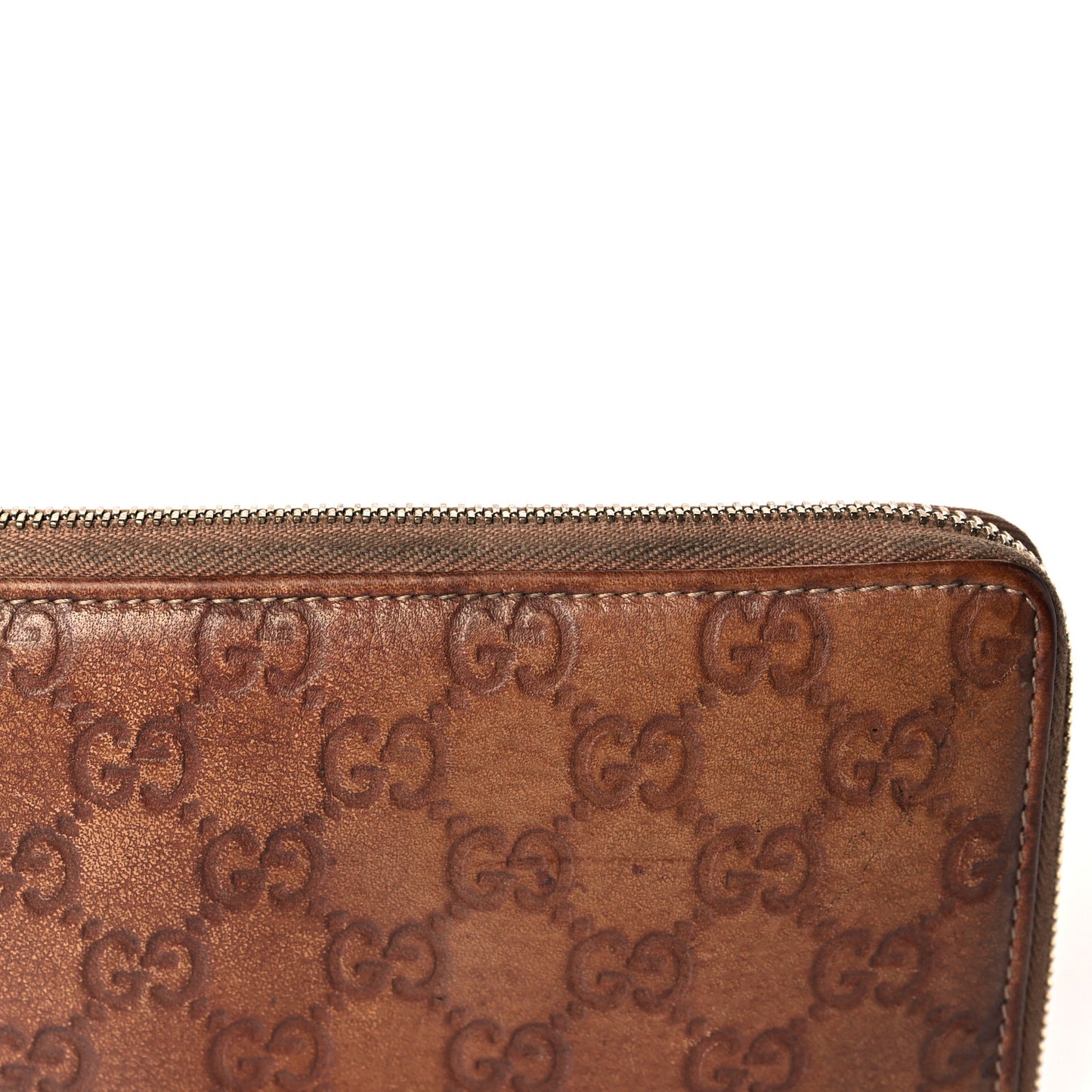 Guccissima Bamboo Tassel Zip Around Wallet Light Brown