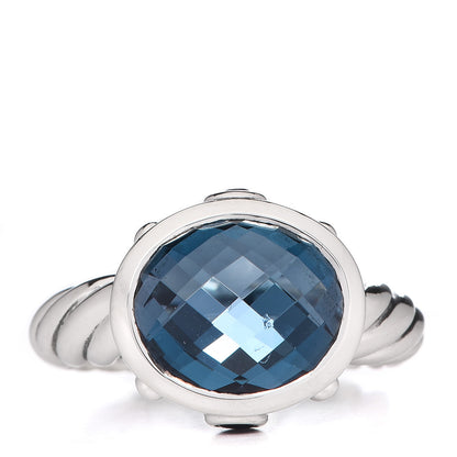 David Yurman  Sterling Silver Blue Topaz Amethyst 11mm Renaissance Ring 54 7 1 of 6