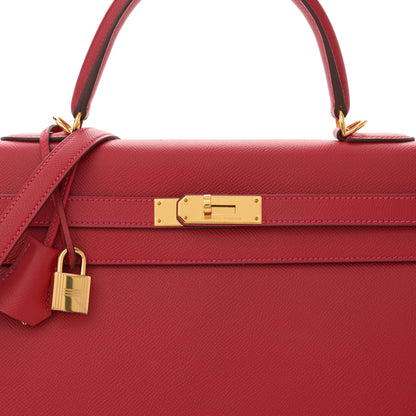 Hermes Epsom Kelly Sellier 35 Rouge Casaque 8 of 11