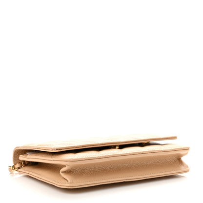 Chanel Caviar Quilted Wallet On Chain WOC Beige 4 of 11