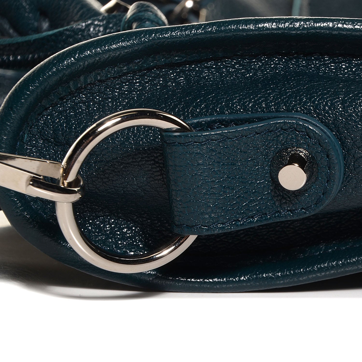 Balenciaga Chevre Silver Metallic Edge Hardware City Bleu Paon 8 of 12