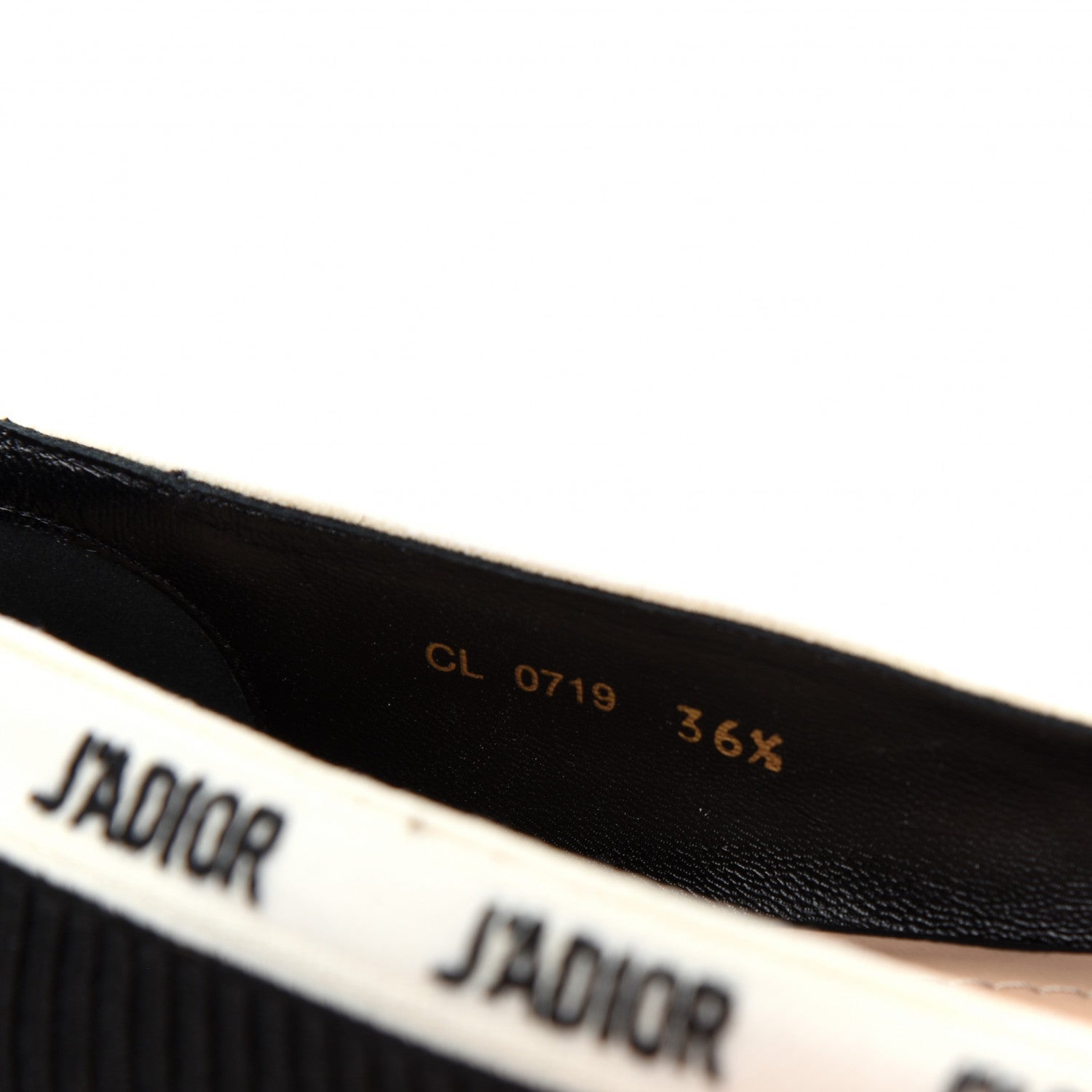 Christian Dior Fabric Ribbon Embroidered J'Adior Ballet Flats 36.5 Black 10 of 11
