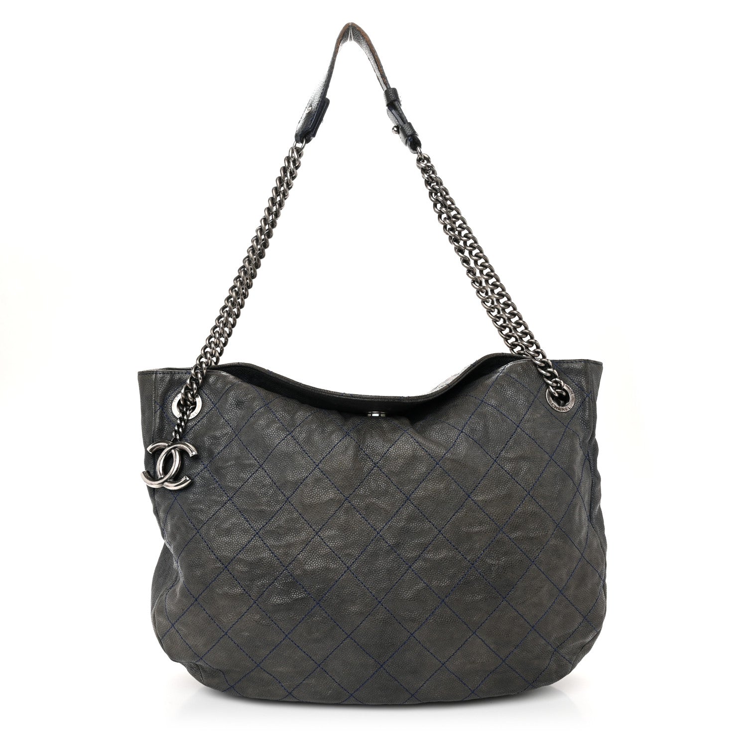 Chanel Caviar Quilted Simply CC Hobo Dark Blue 1 of 12