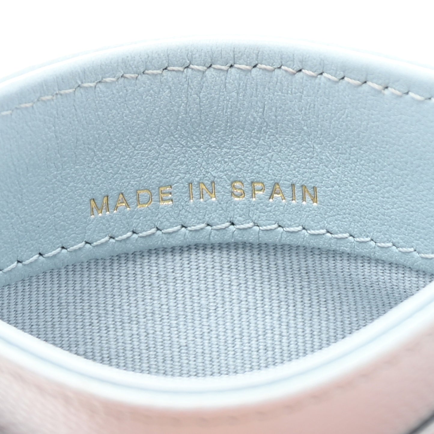 Caviar Quilted Card Holder Light Blue