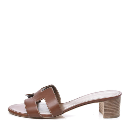 Hermes Calfskin Oasis Sandals 40 Gold 1 of 9