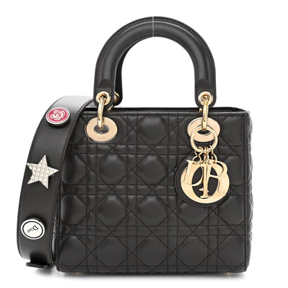 Christian Dior Lambskin Cannage Small Lucky Badges My Lady Dior Dark Grey 1 of 11