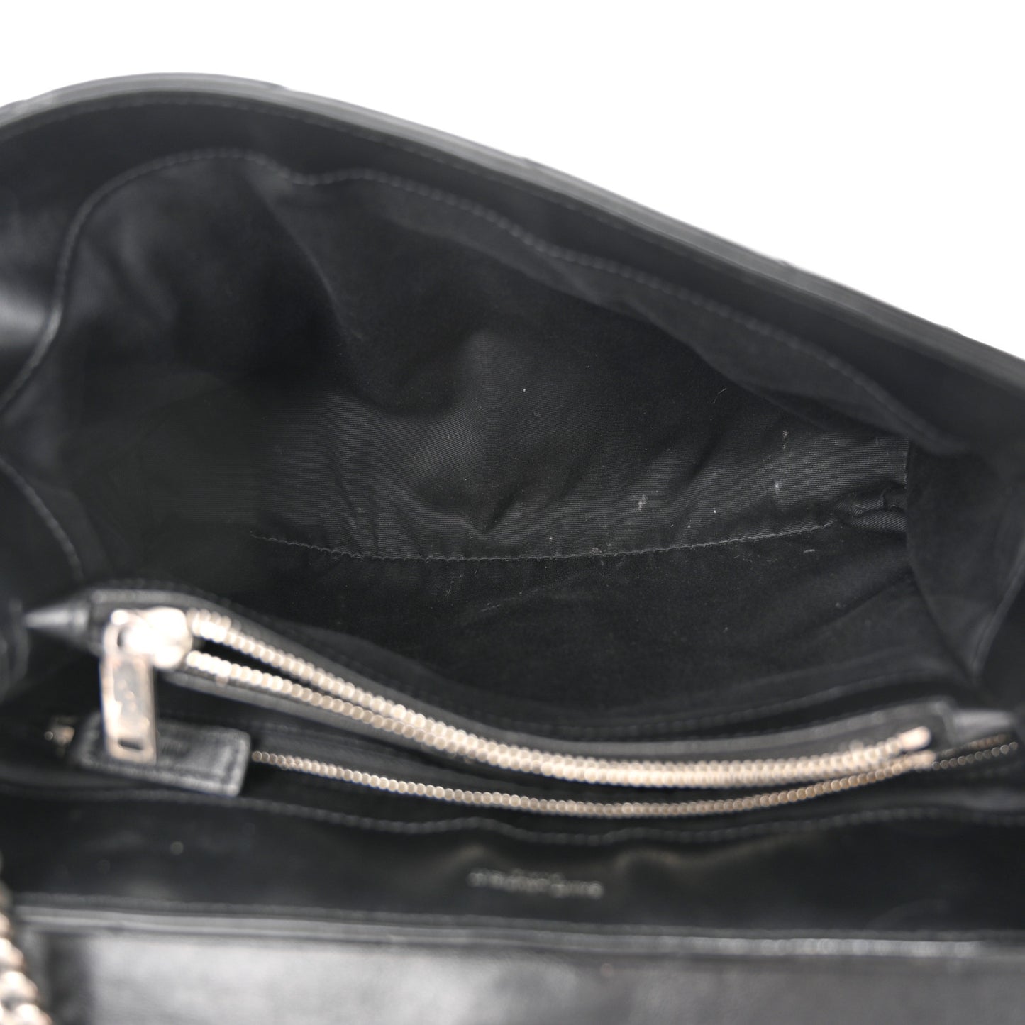 Calfskin Y Quilted Monogram Medium Loulou Chain Satchel Black