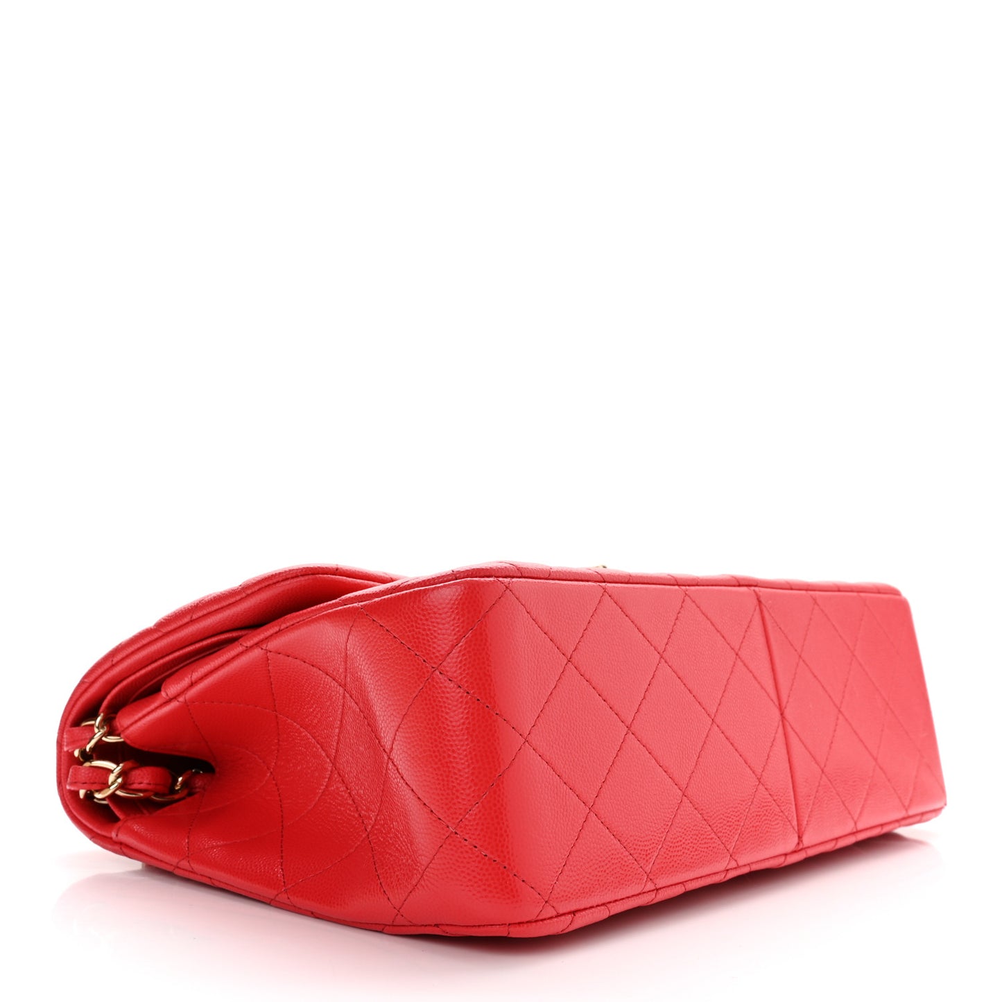 Caviar Quilted Jumbo Double Flap Red