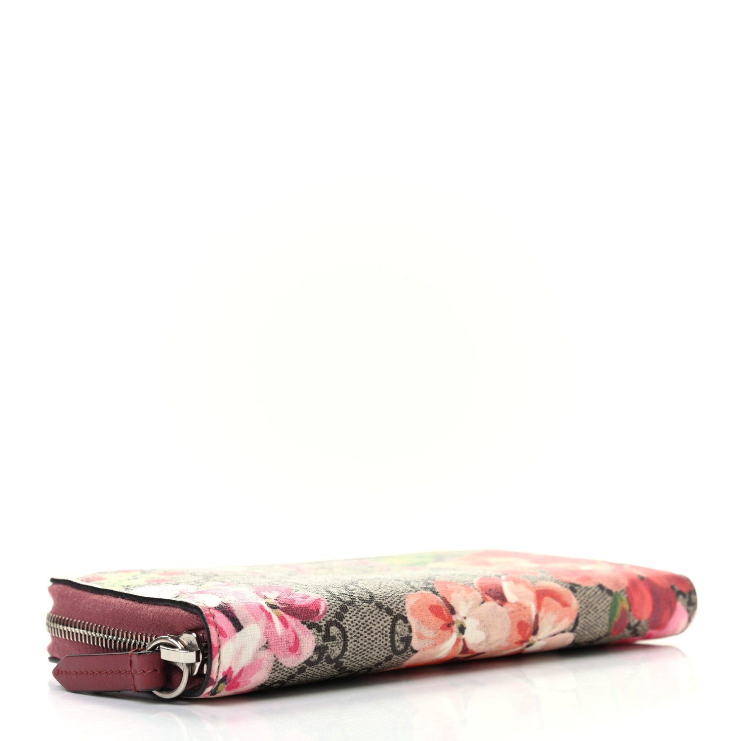 Gucci GG Supreme Monogram Blooms Zip Around Wallet Beige Multicolor Dry Rose 4 of 8