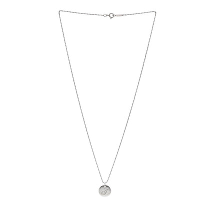 Tiffany Sterling Silver Letter J Disc Pendant Necklace 3 of 6
