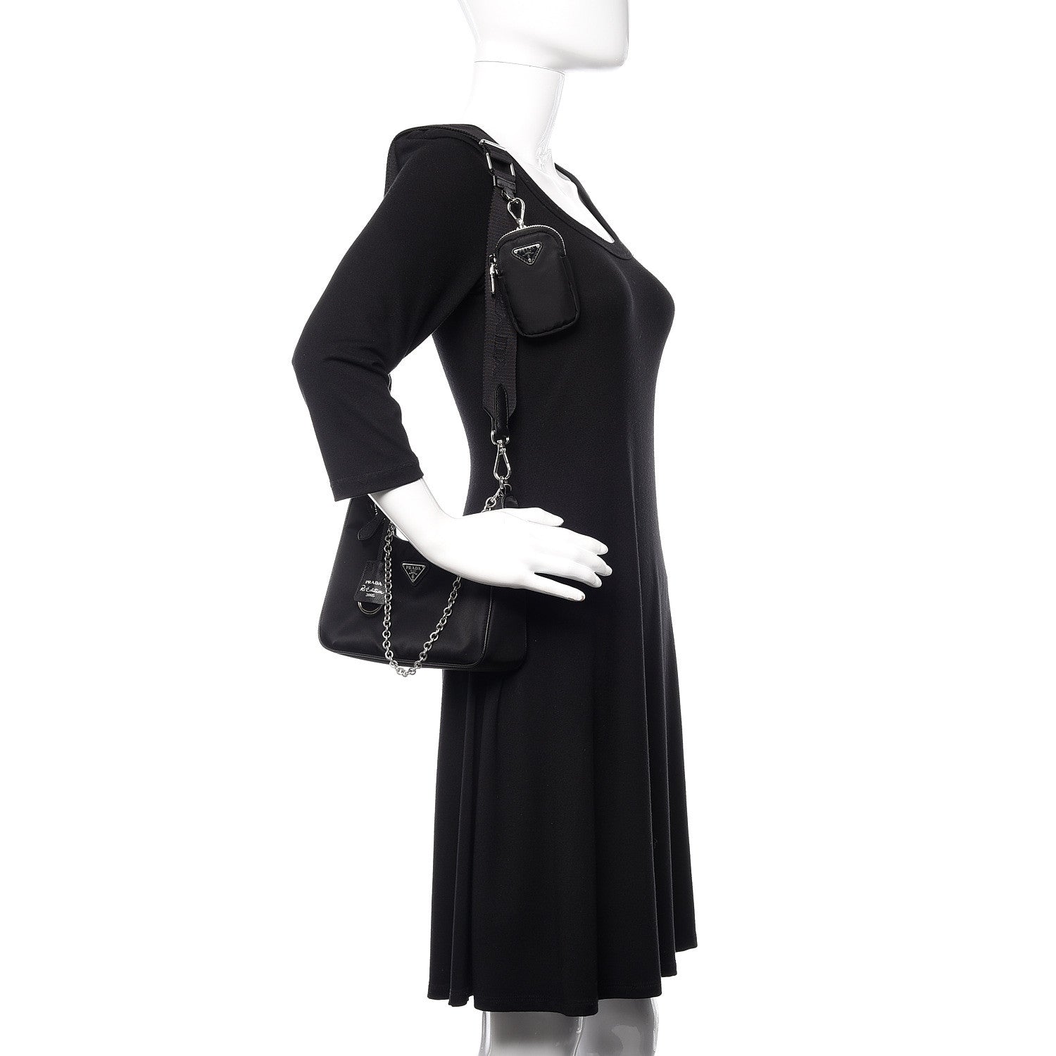 Prada Nylon Re-Edition 2005 Shoulder Bag Black 2 of 12