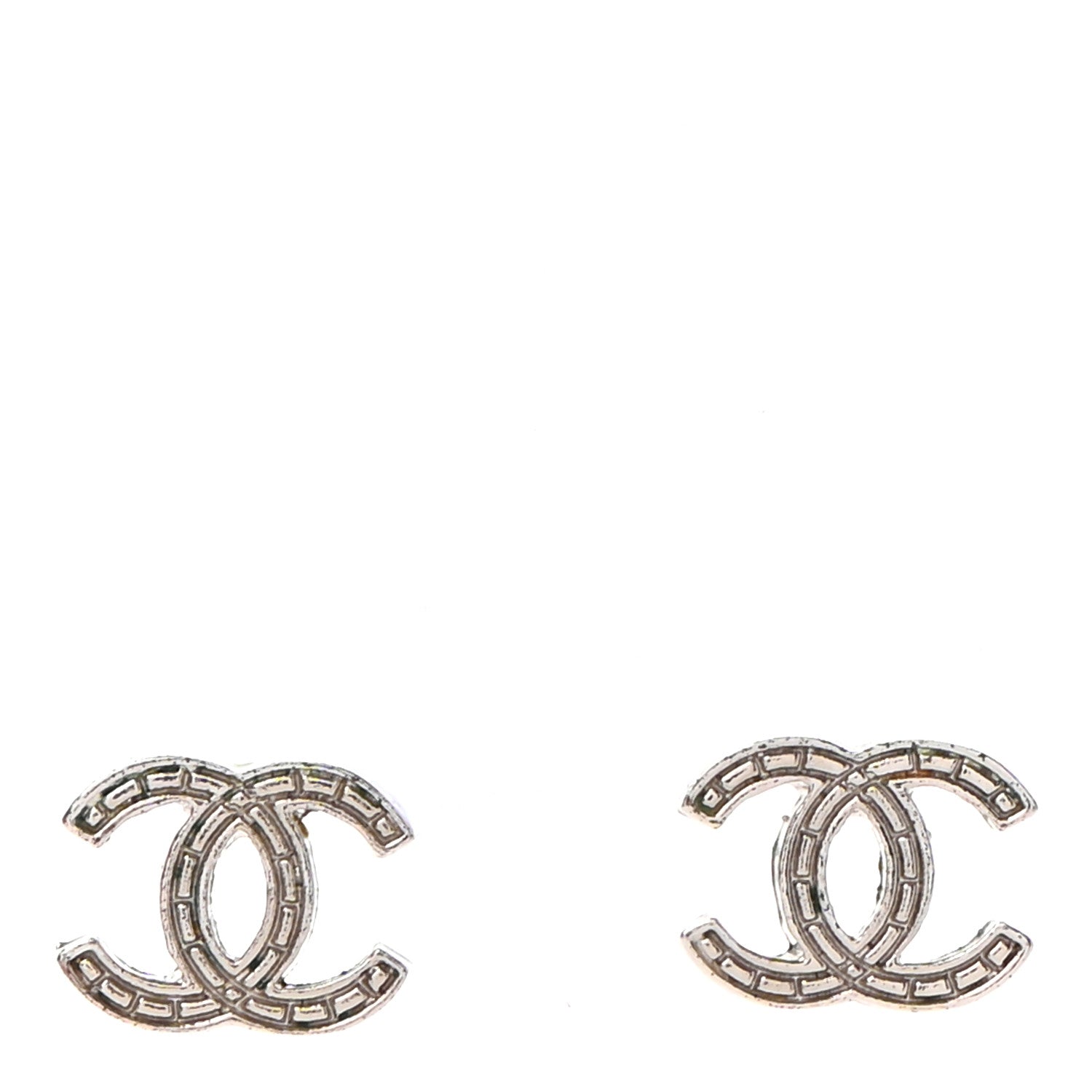 Chanel CC Earrings Silver 1 of 5