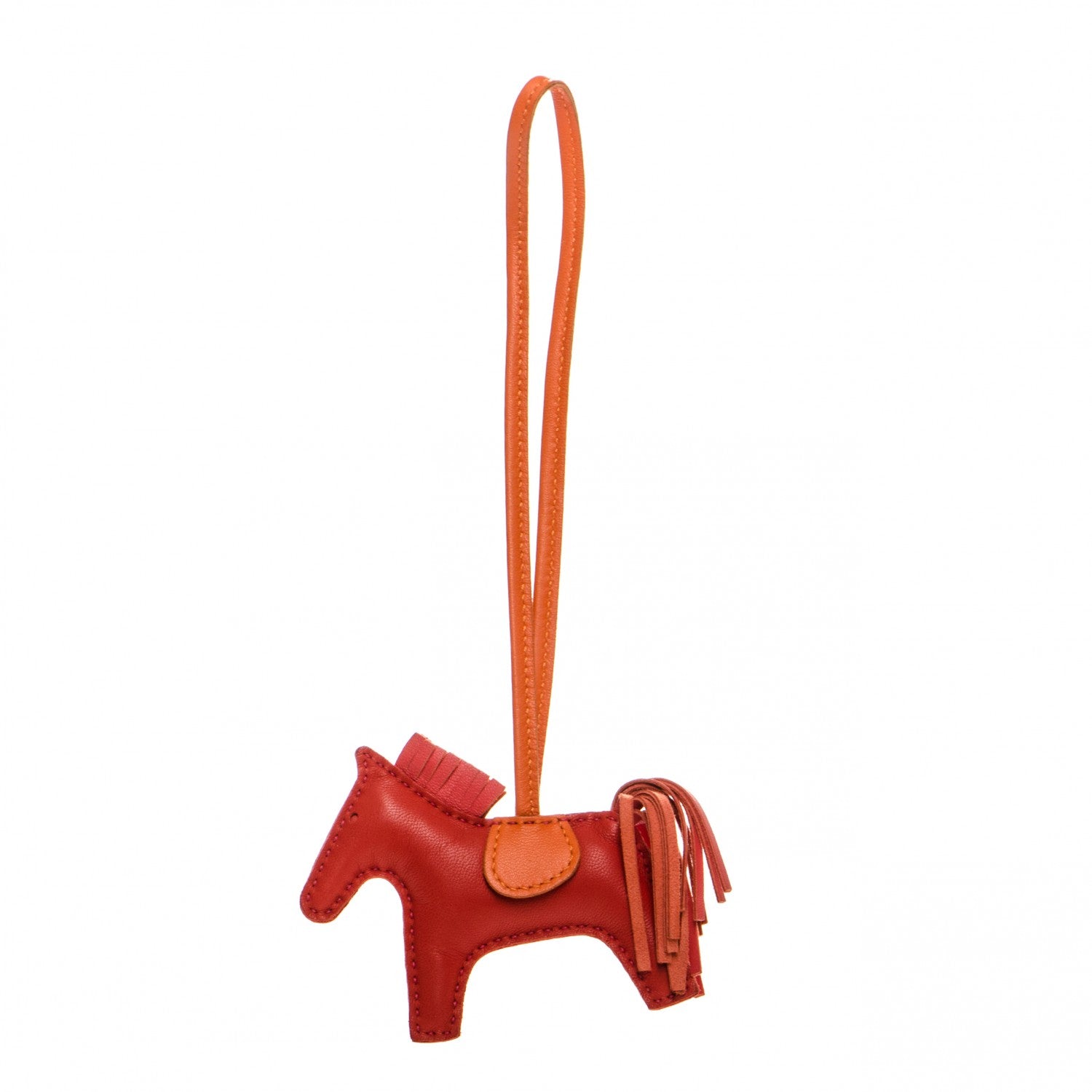 Hermes Milo Lambskin Grigri Rodeo Horse Bag Charm PM Rouge Rose Indien Jaipur Feu 1 of 3
