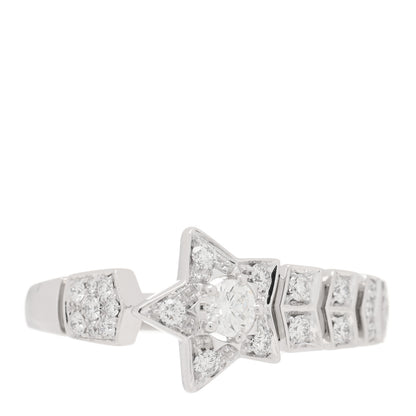 Chanel 18K White Gold Diamond Comete Chevron Ring 58 8.25 1 of 5