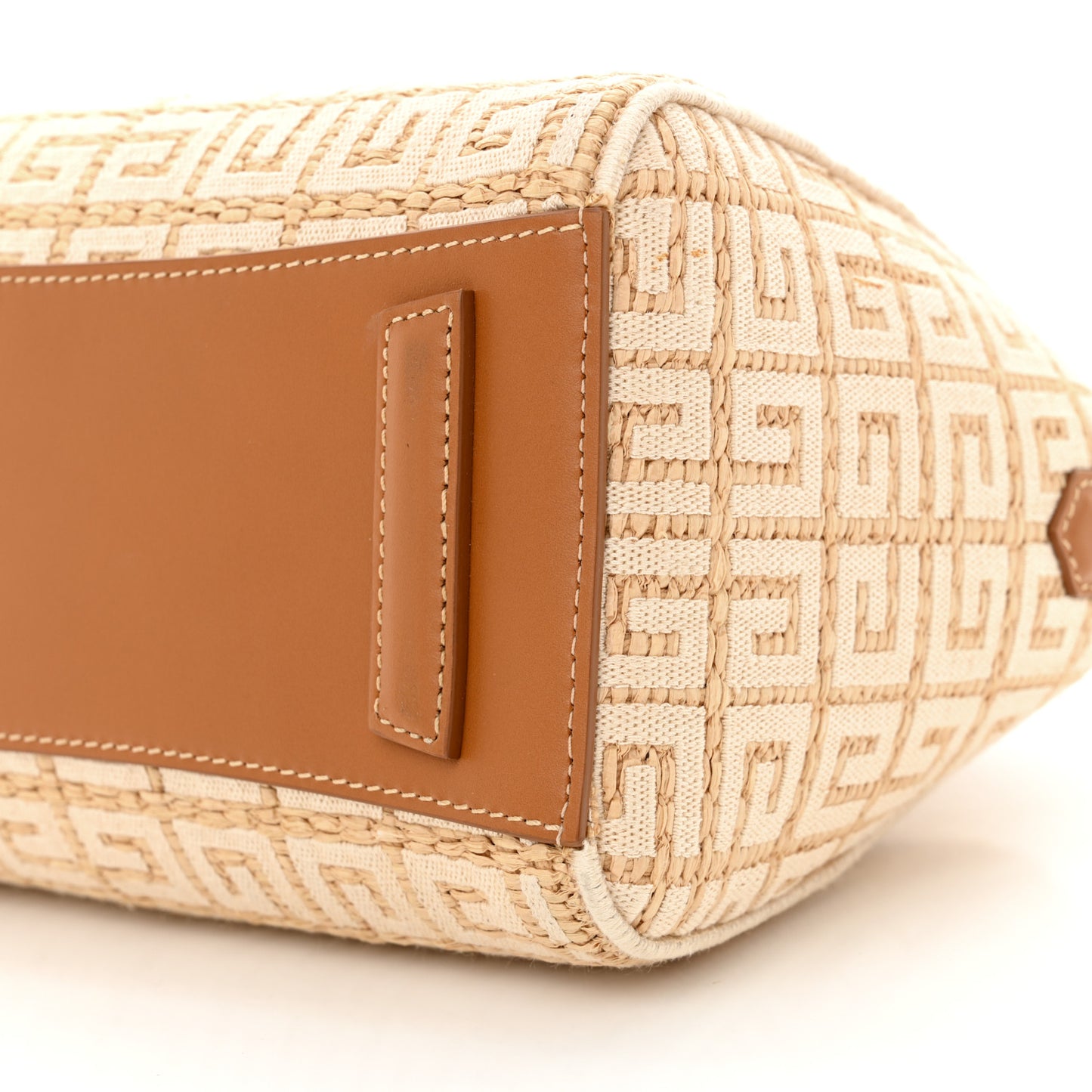 Raffia Jacquard Fabric 4G Mini Antigona Beige