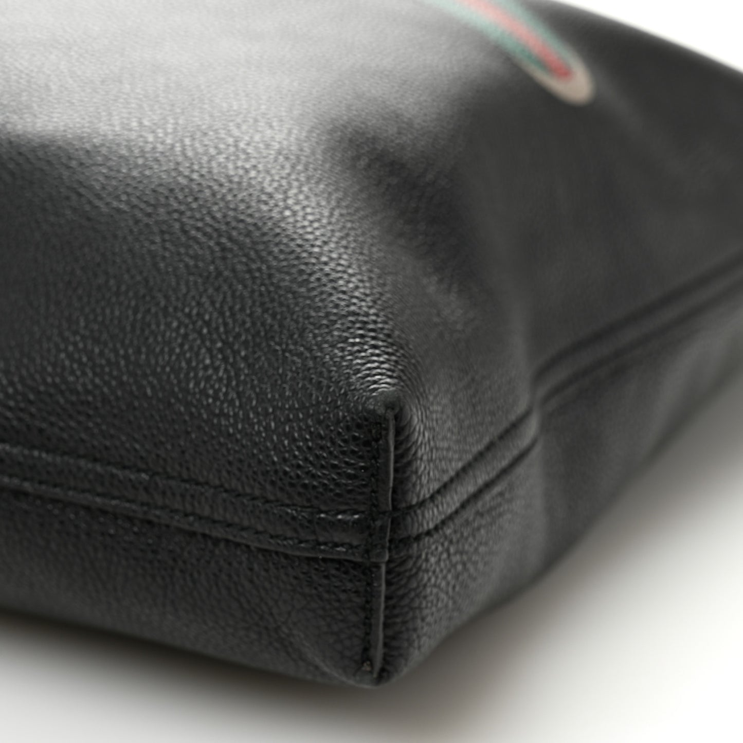 Calfskin Mens Logo Vertical Shopping Tote Black