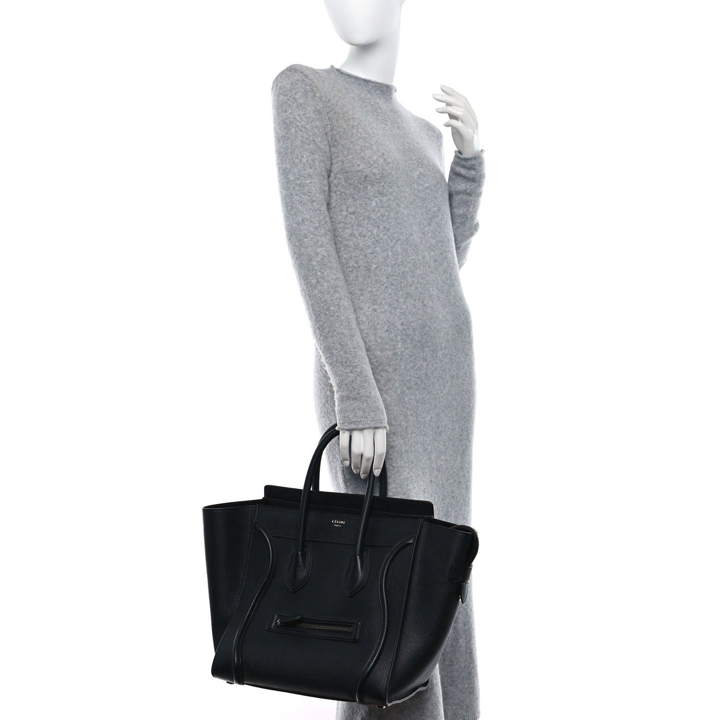 Drummed Calfskin Mini Luggage Black