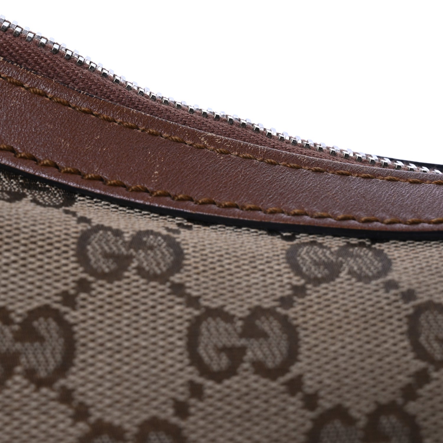 Gucci Monogram Medium Half Moon Hobo Brown 14 of 18