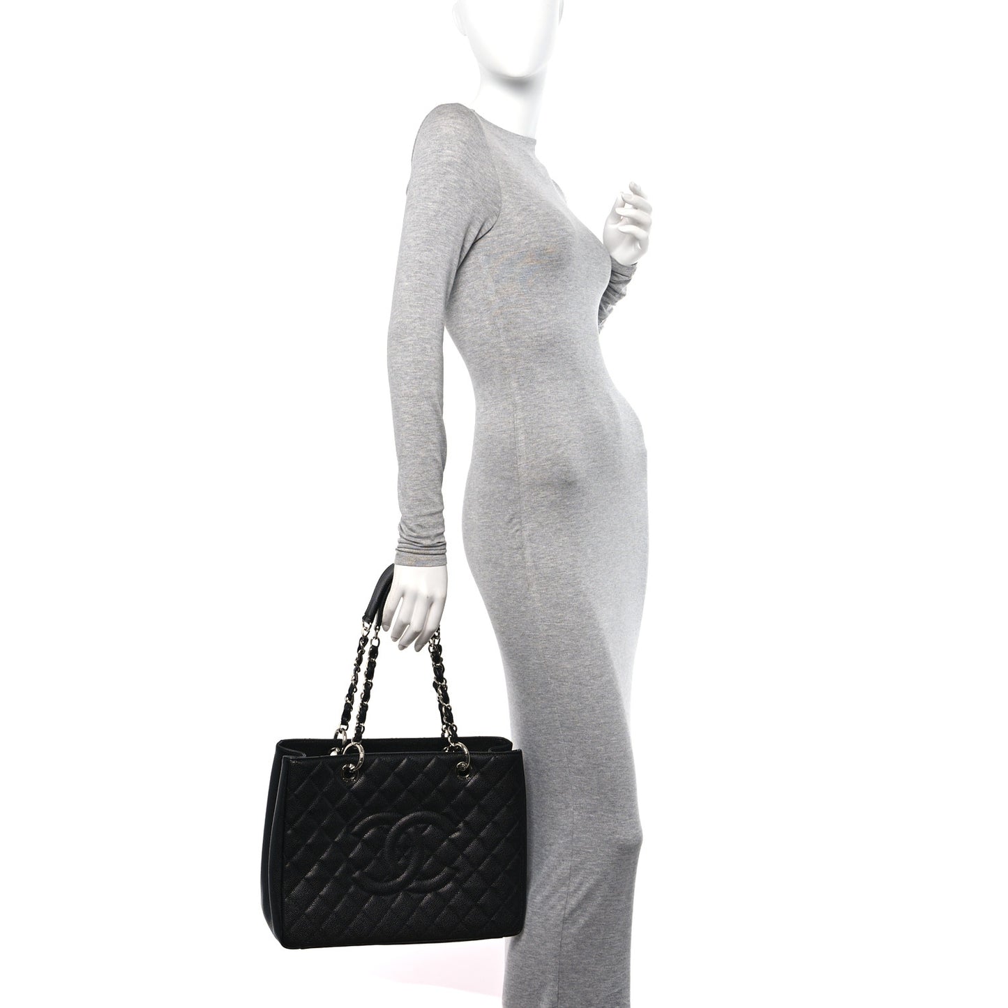 Caviar Quilted Grand Shopping Tote GST Black
