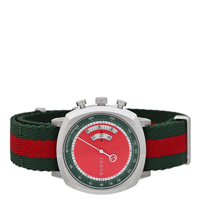 Gucci Stainless Steel Fabric 40mm Grip Quartz Watch Green 2 of 5