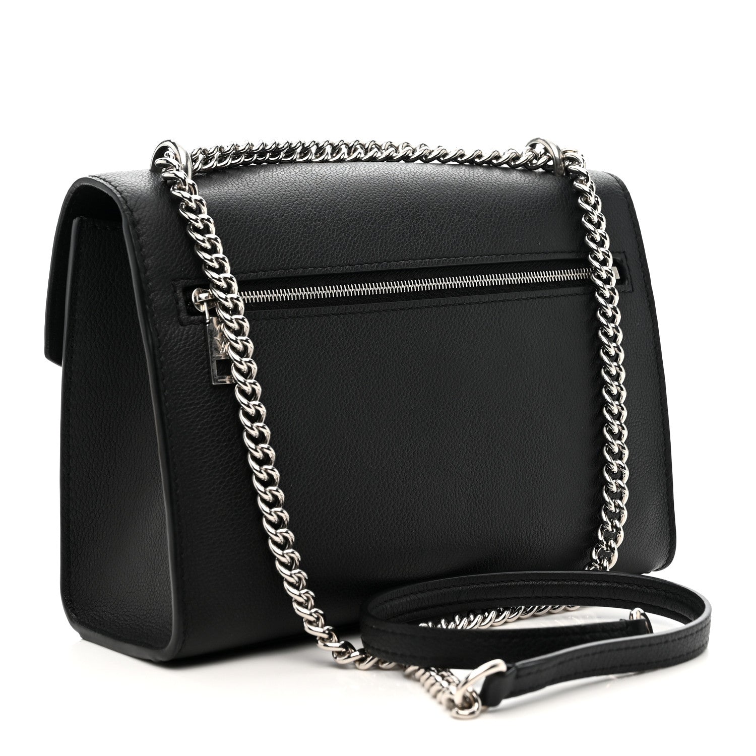 Louis Vuitton Soft Calfskin Mylockme Chain Bag BB Black 3 of 10