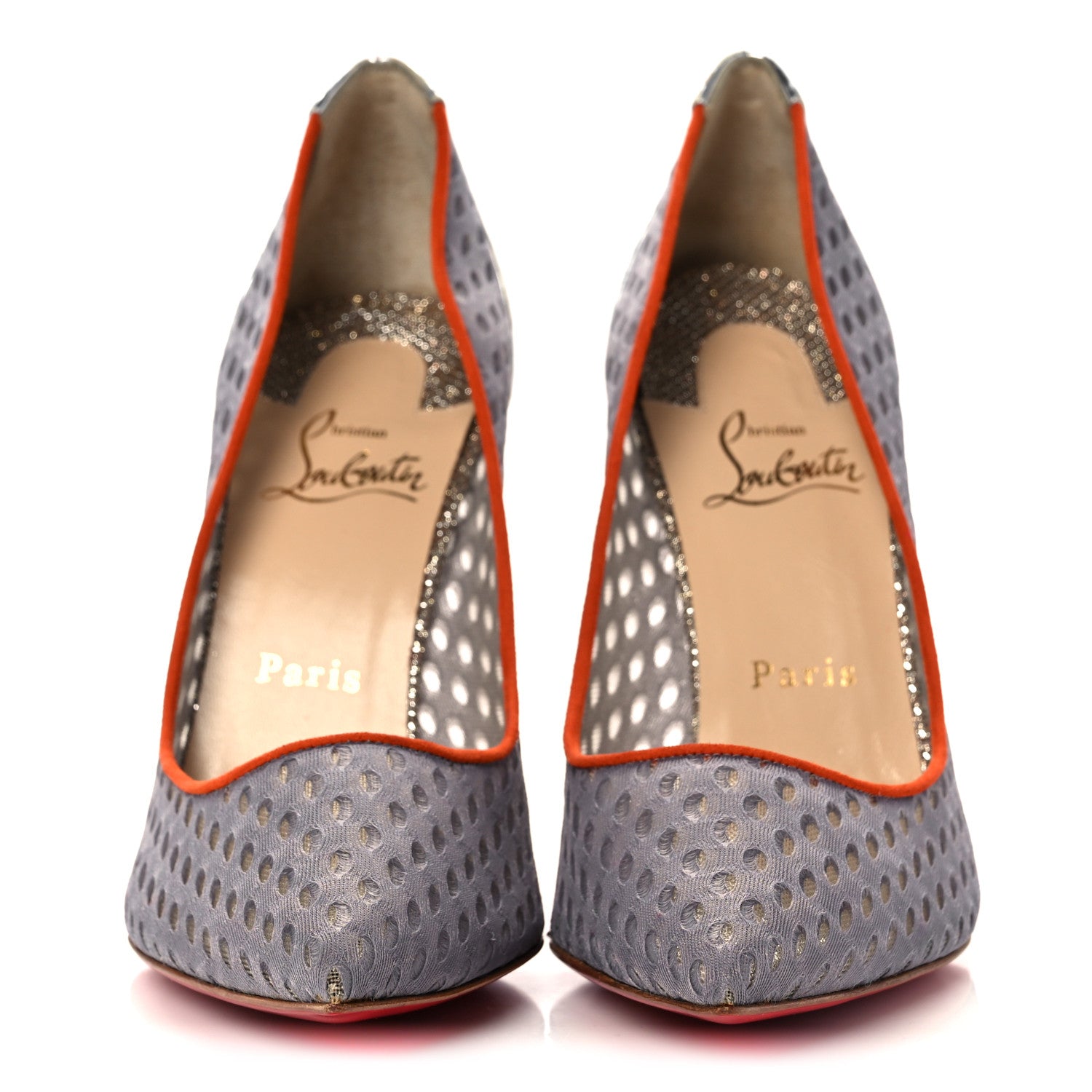 Christian Louboutin Fishnet Suede Follies Resille 100 Pumps 39 2 of 13