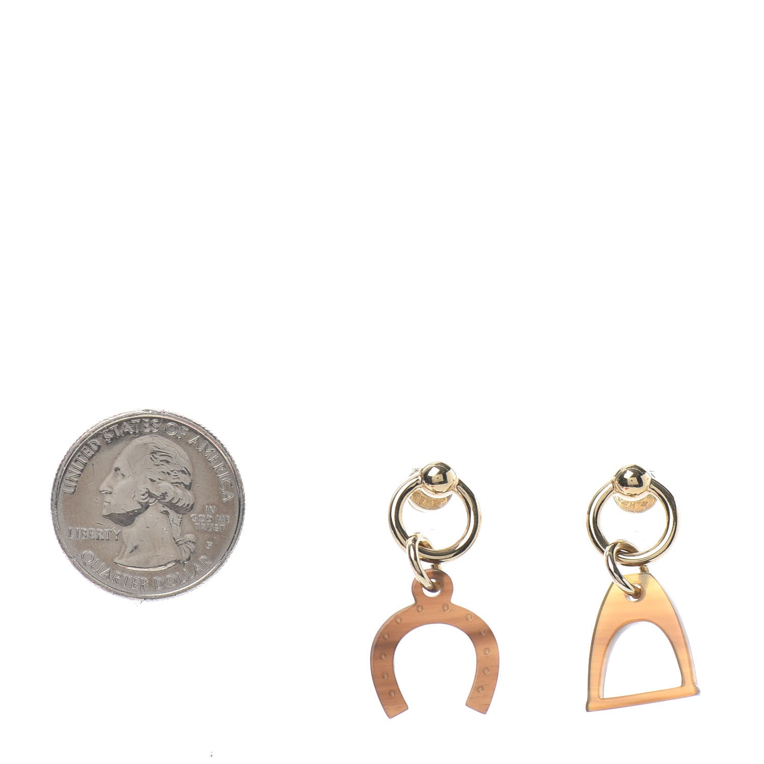 Hermes Permabrass Buffalo Horn Amulettes Equestre Earrings 2 of 4