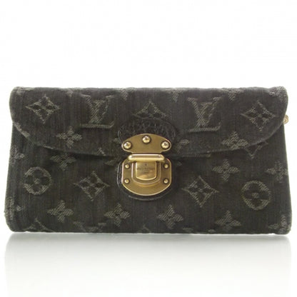 Louis Vuitton Denim Amelia Wallet Black 1 of 8