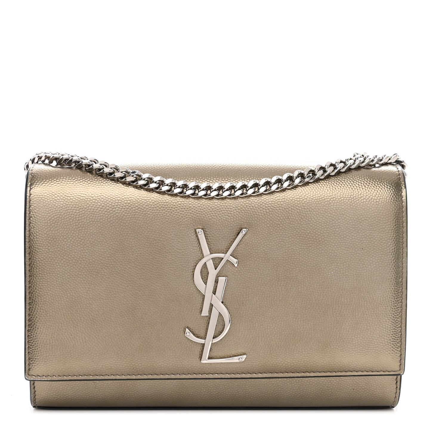 Grain De Poudre Small Monogram Kate Satchel Gold