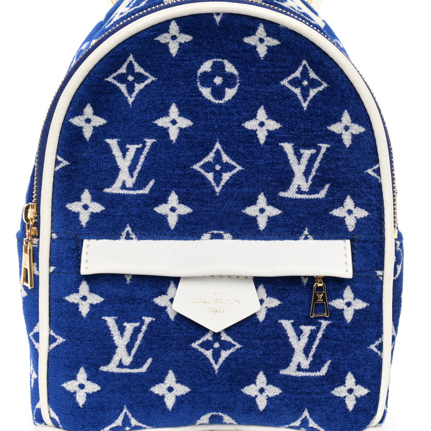 Louis Vuitton Jacquard Velvet Monogram Palm Springs Backpack Mini Blue 7 of 10