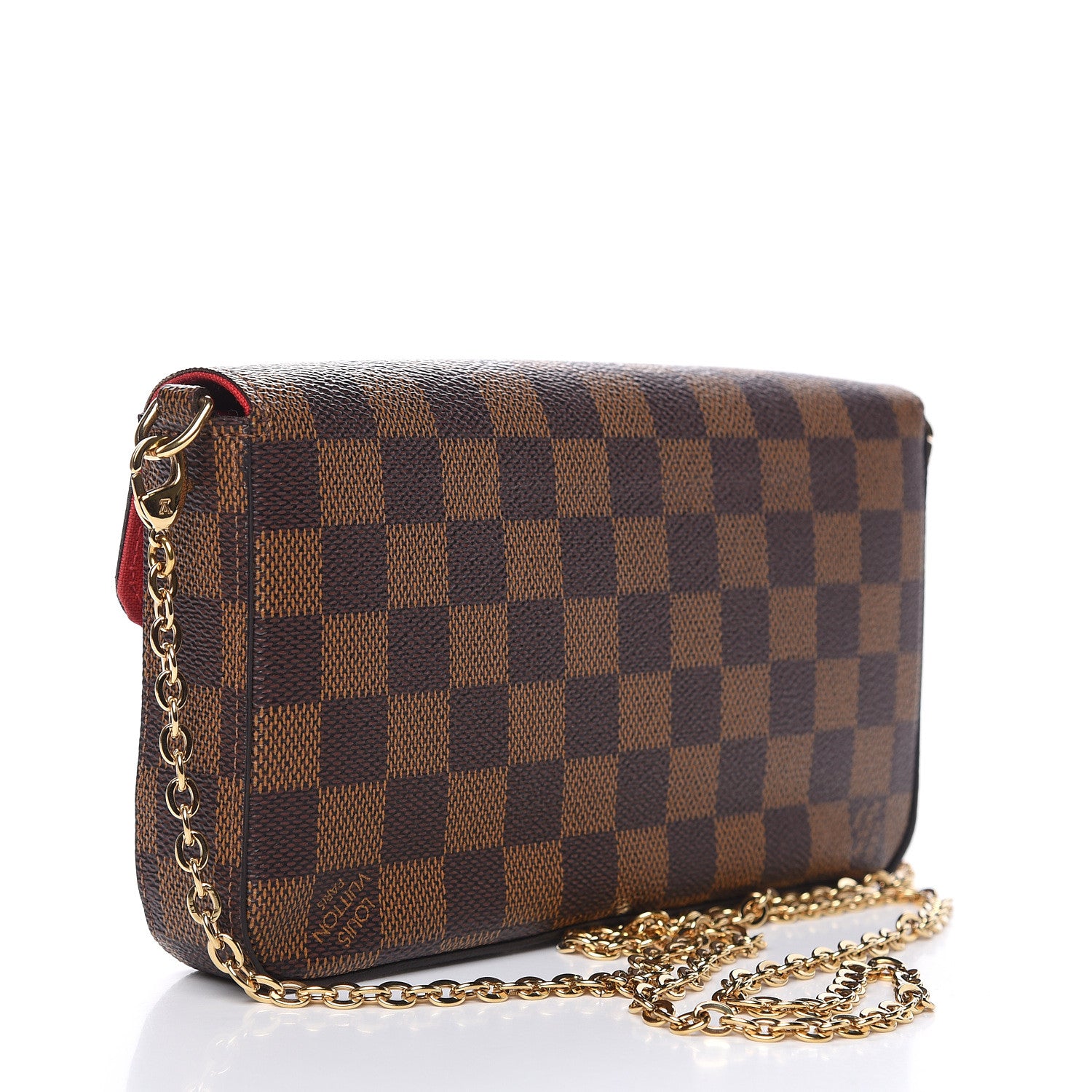 Louis Vuitton Damier Ebene Pochette Felicie Chain Wallet 3 of 14