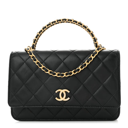 Chanel Lambskin Quilted Pick Me Up Wallet On Chain WOC Black 1 of 12