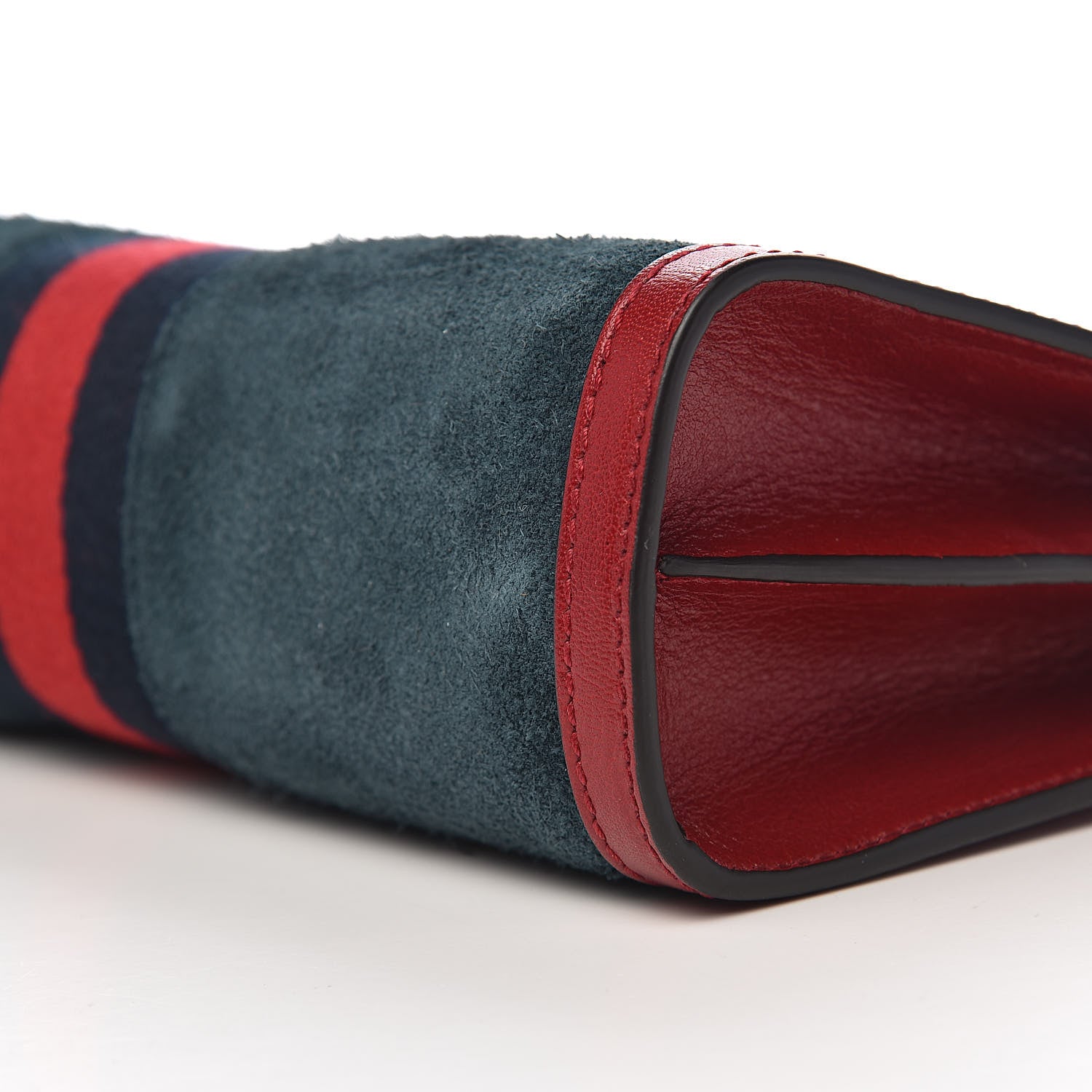 Gucci Suede Calfskin Web Small Ophidia Chain Shoulder Bag New Blue Romantic Cherry 10 of 12